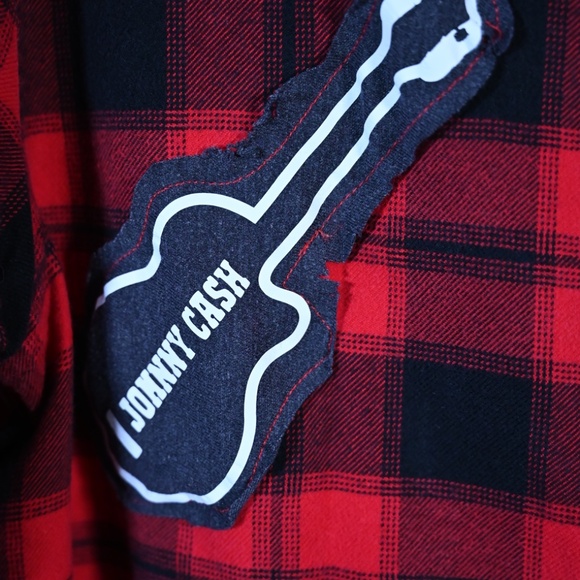 Red & Black Flannel – Medium, Johnny Cash Patch - Picture 2 of 3